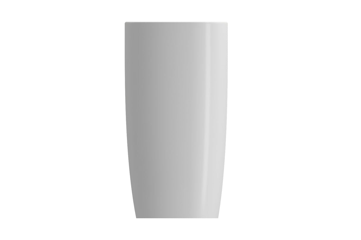 BOCCHI 1075-002-0125 Etna Monoblock Pedestal Sink Fireclay 33.75 in. with Matching Drain Cover in Matte White