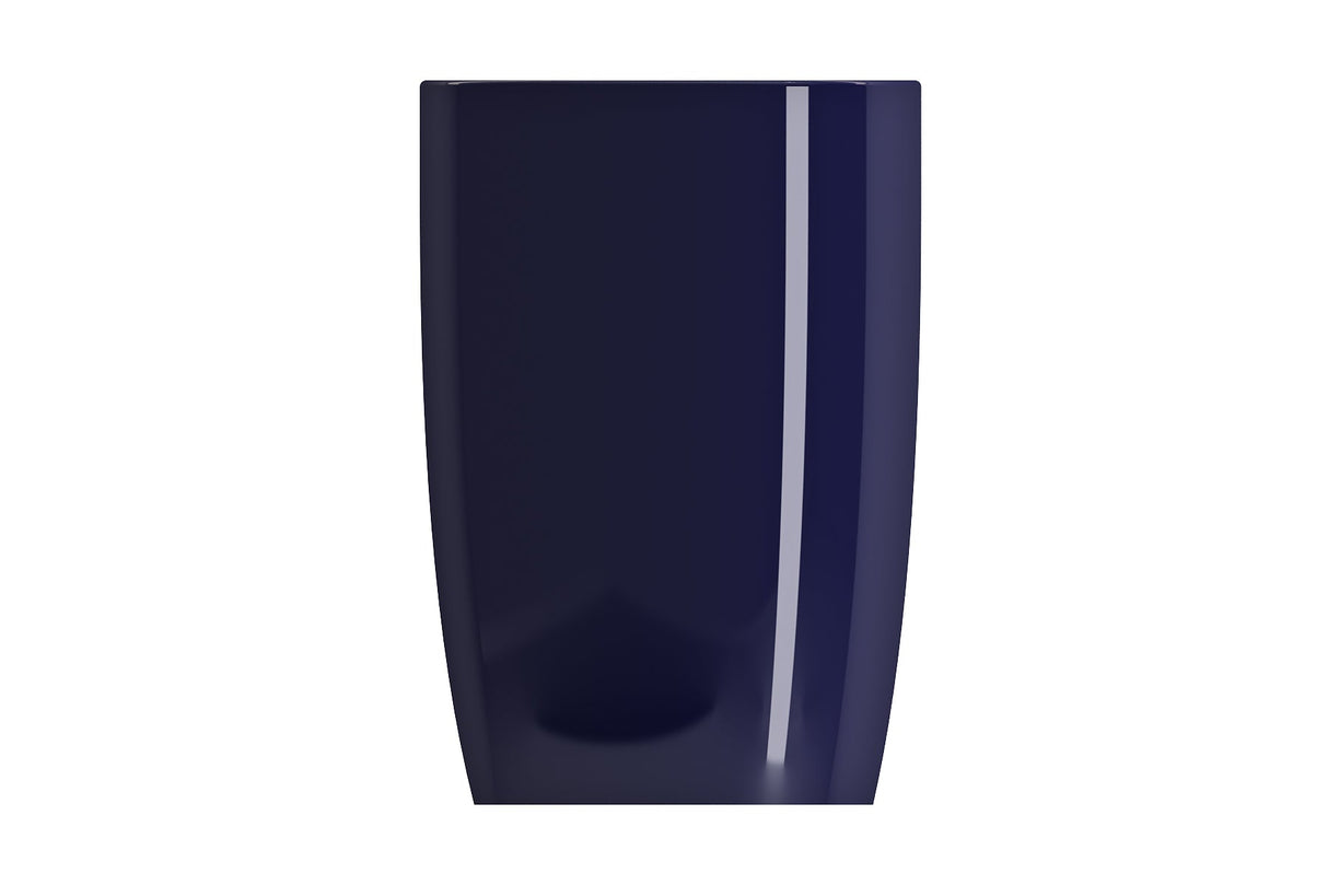 BOCCHI 1075-010-0125 Etna Monoblock Pedestal Sink Fireclay 33.75 in. with Matching Drain Cover in Sapphire Blue