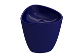 BOCCHI 1075-010-0125 Etna Monoblock Pedestal Sink Fireclay 33.75 in. with Matching Drain Cover in Sapphire Blue