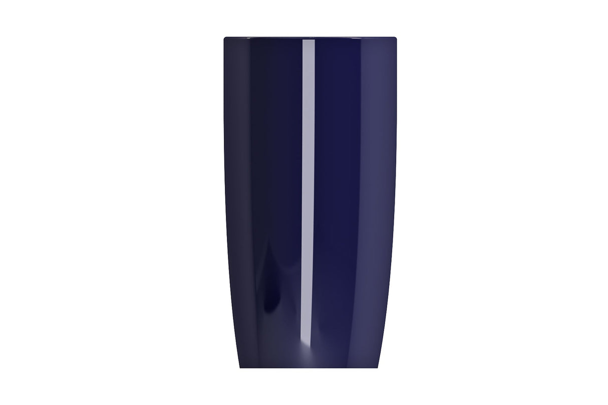 BOCCHI 1075-010-0125 Etna Monoblock Pedestal Sink Fireclay 33.75 in. with Matching Drain Cover in Sapphire Blue