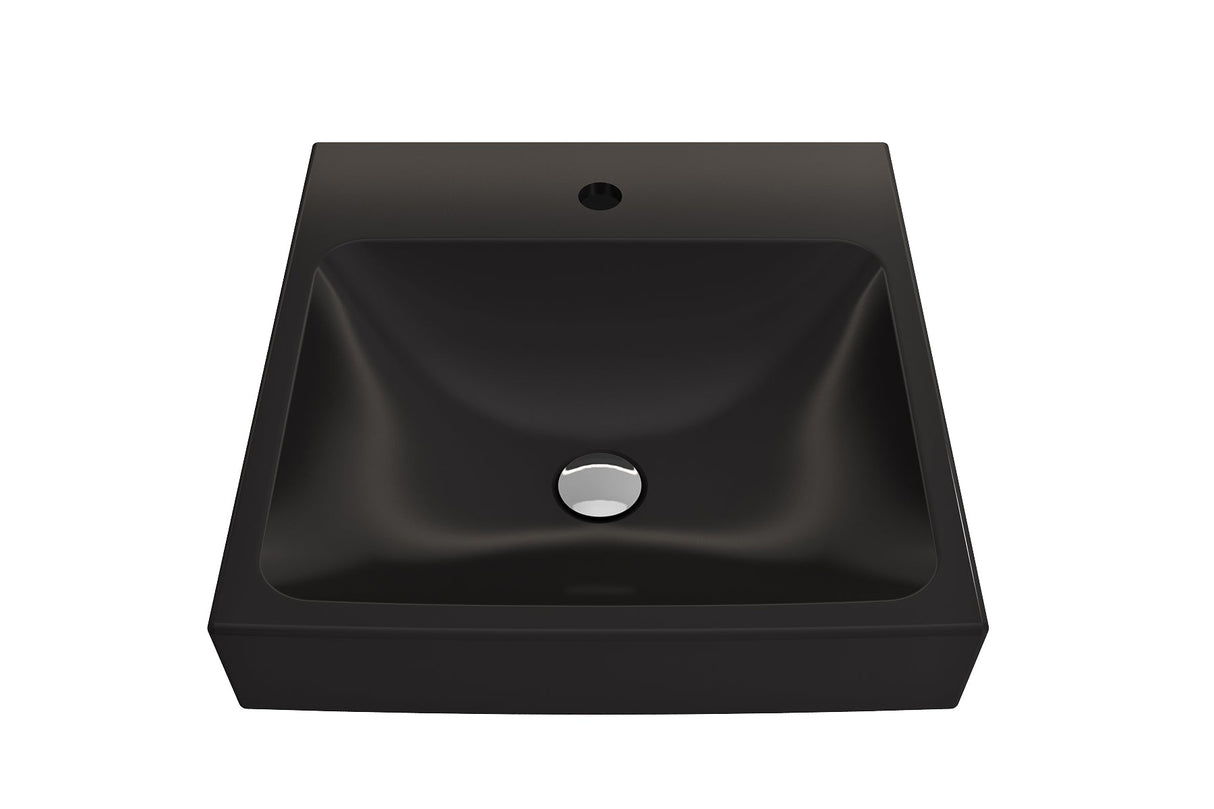 BOCCHI 1076-004-0126 Scala Arch Wall-Mounted Sink Fireclay 19 in. 1-Hole in Matte Black