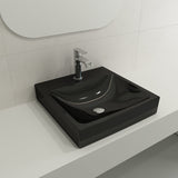 BOCCHI 1076-005-0126 Scala Arch Wall-Mounted Sink Fireclay 19 in. 1-Hole in Black