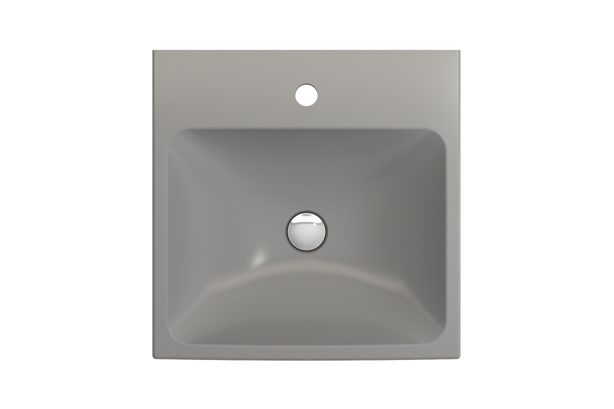 BOCCHI 1076-006-0126 Scala Arch Wall-Mounted Sink Fireclay 19 in. 1-Hole in Matte Gray