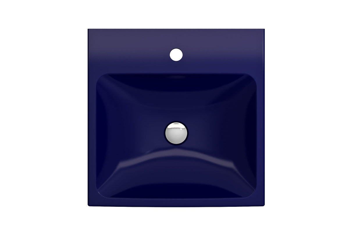 BOCCHI 1076-010-0126 Scala Arch Wall-Mounted Sink Fireclay 19 in. 1-Hole in Sapphire Blue