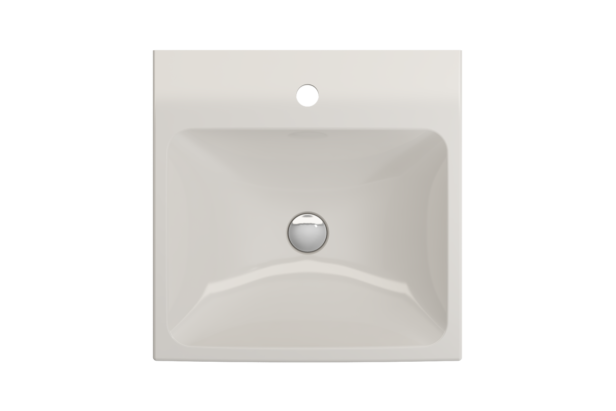 BOCCHI 1076-014-0126 Scala Arch Wall-Mounted Sink Fireclay 19 in. 1-Hole in Biscuit