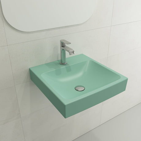 BOCCHI 1076-033-0126 Scala Arch Wall-Mounted Sink Fireclay 19 in. 1-Hole in Matte Mint Green