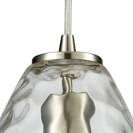 Elk 10760/1 Lagoon 6'' Wide 1-Light Pendant - Satin Nickel with Clear
