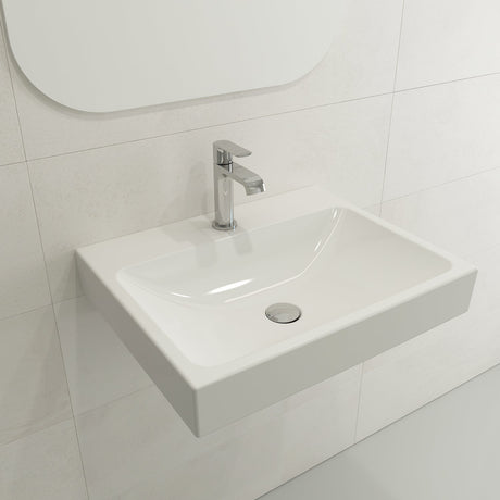 BOCCHI 1077-001-0126 Scala Arch Wall-Mounted Sink Fireclay 23.75 in. 1-Hole in White