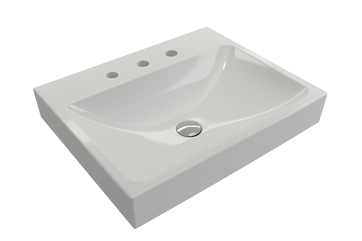 BOCCHI 1077-001-0127 Scala Arch Wall-Mounted Sink Fireclay 23.75 in. 3-Hole in White