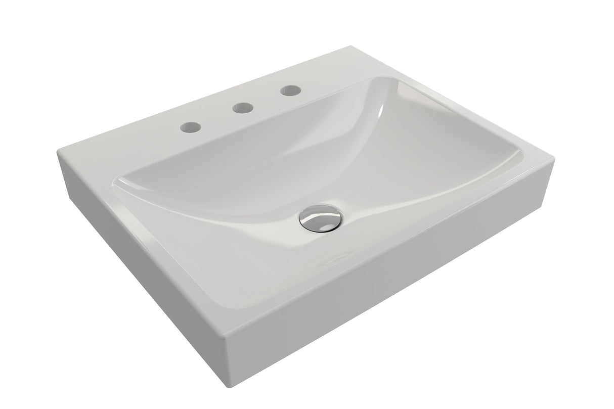 BOCCHI 1077-001-0127 Scala Arch Wall-Mounted Sink Fireclay 23.75 in. 3-Hole in White