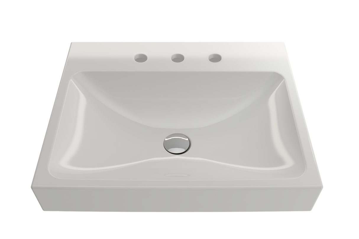 BOCCHI 1077-001-0127 Scala Arch Wall-Mounted Sink Fireclay 23.75 in. 3-Hole in White