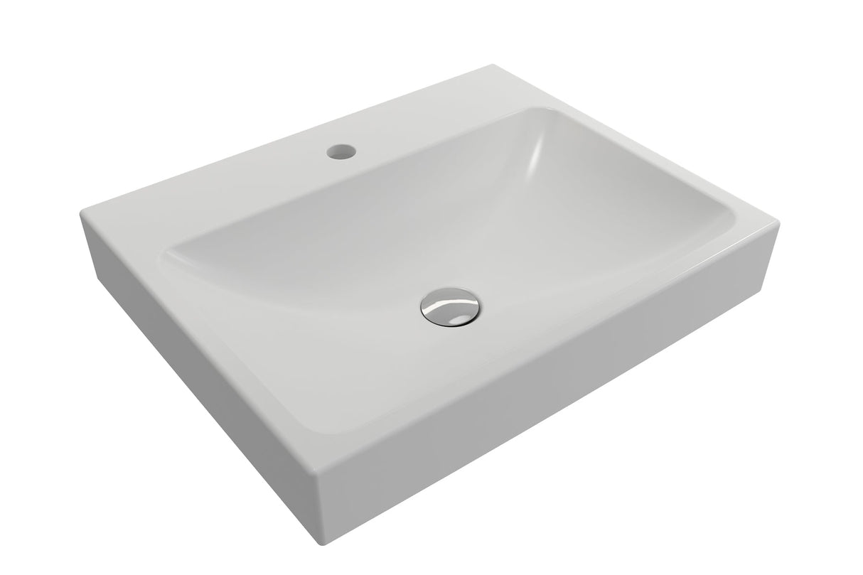 BOCCHI 1077-002-0126 Scala Arch Wall-Mounted Sink Fireclay 23.75 in. 1-Hole in Matte White