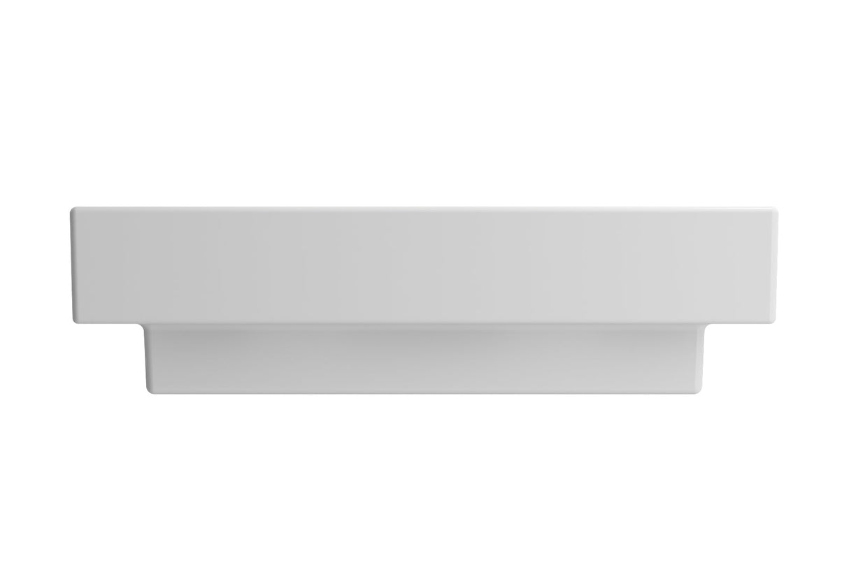 BOCCHI 1077-002-0127 Scala Arch Wall-Mounted Sink Fireclay 23.75 in. 3-Hole in Matte White