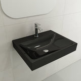 BOCCHI 1077-005-0126 Scala Arch Wall-Mounted Sink Fireclay 23.75 in. 1-Hole in Black