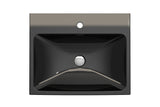 BOCCHI 1077-005-0126 Scala Arch Wall-Mounted Sink Fireclay 23.75 in. 1-Hole in Black