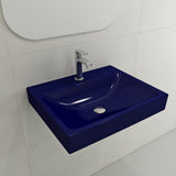 BOCCHI 1077-010-0126 Scala Arch Wall-Mounted Sink Fireclay 23.75 in. 1-Hole in Sapphire Blue