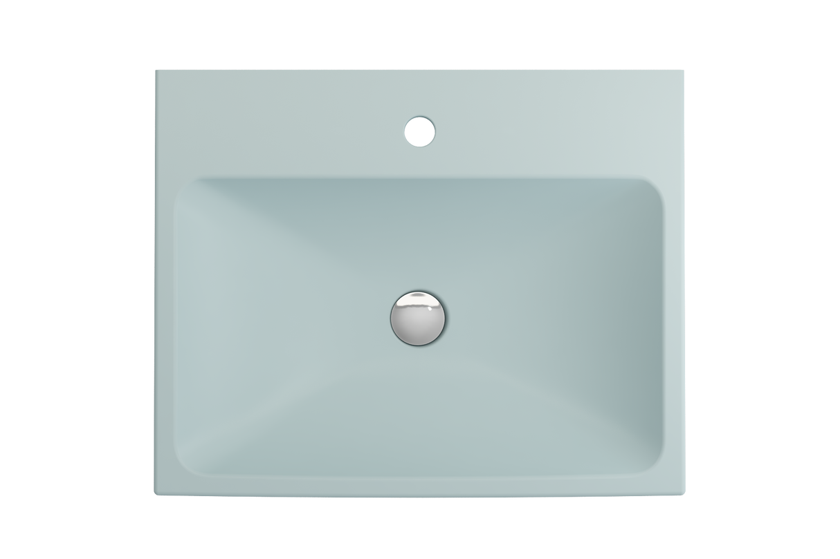 BOCCHI 1077-029-0126 Scala Arch Wall-Mounted Sink Fireclay 23.75 in. 1-Hole in Matte Ice Blue