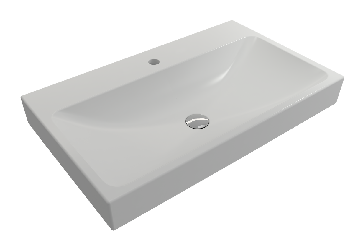 BOCCHI 1078-002-0126 Scala Arch Wall-Mounted Sink Fireclay 32 in. 1-Hole in Matte White