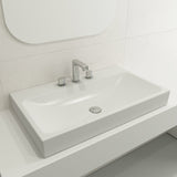 BOCCHI 1078-002-0127 Scala Arch Wall-Mounted Sink Fireclay 32 in. 3-Hole in Matte White