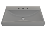 BOCCHI 1078-006-0127 Scala Arch Wall-Mounted Sink Fireclay 32 in. 3-Hole in Matte Gray