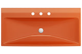 BOCCHI 1079-012-0127 Scala Arch Wall-Mounted Sink Fireclay 39.75 in. 3-Hole in Orange