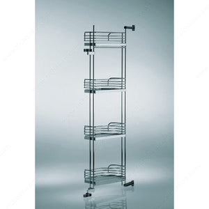Richelieu 3431140100 Arena Door Baskets for Tandem Depot System, Gray / Chrome, 4, 42 1/8 in, Min. 43 1/4 in, Min. 16 1/4 in