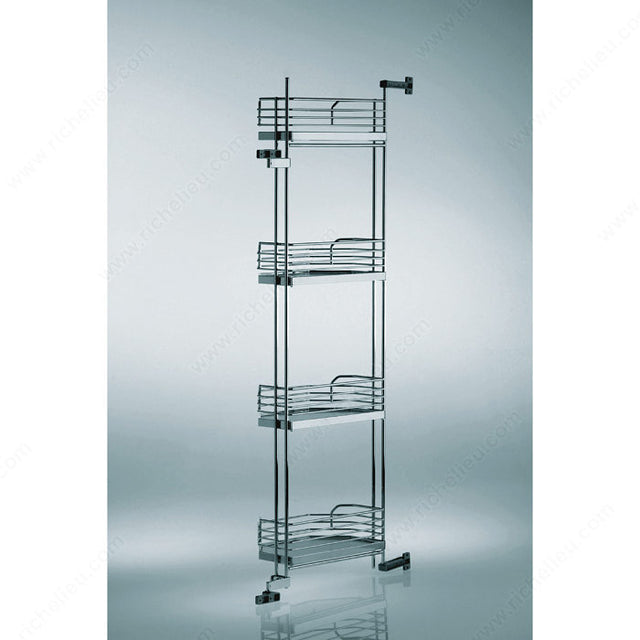 Richelieu 3431140100 Arena Door Baskets for Tandem Depot System, Gray / Chrome, 4, 42 1/8 in, Min. 43 1/4 in, Min. 16 1/4 in