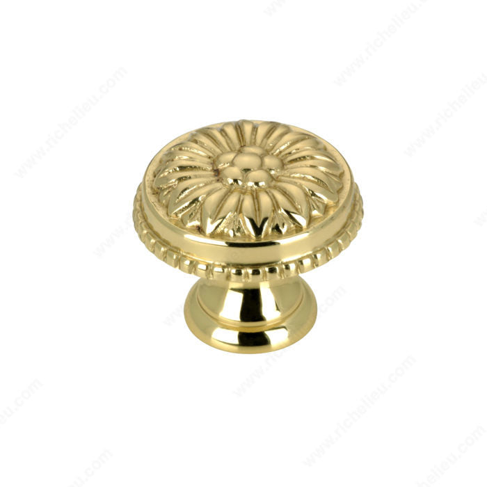 Richelieu BP04325AE Traditional Brass Knob - 0433, Antique English, 31/32 in