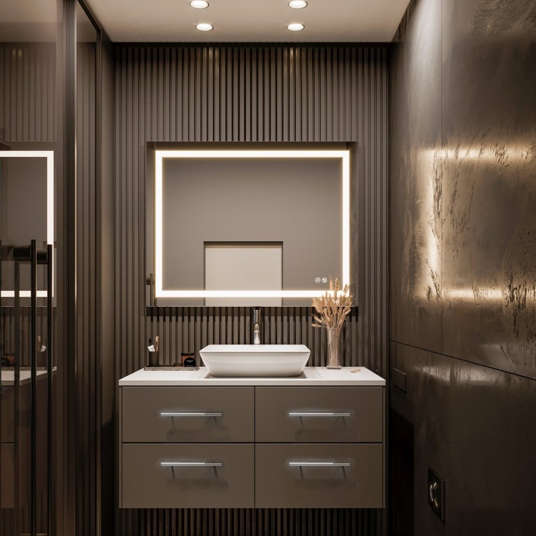 Eviva Glow 36" x 28" Rectangular Frameless Mirror