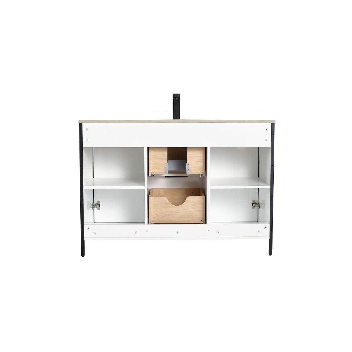 Blossom Zurich 48" Vanity – Double Sink Compatible in Glossy White & Metal Grey