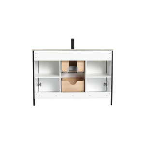 Blossom Zurich 48" Vanity – Double Sink Compatible in Glossy White & Metal Grey