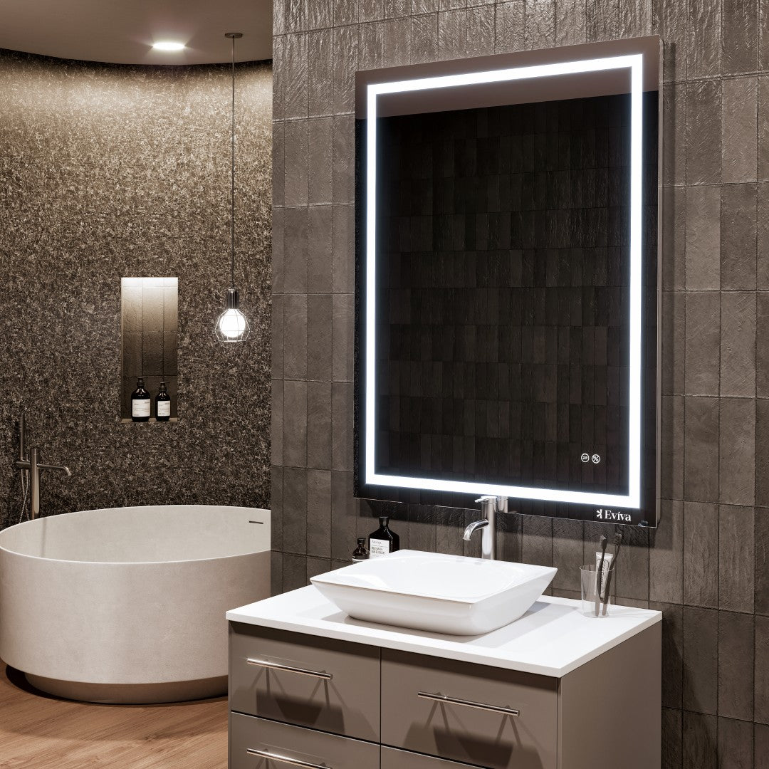 Eviva Glow 48" x 36" Rectangular Frameless Mirror