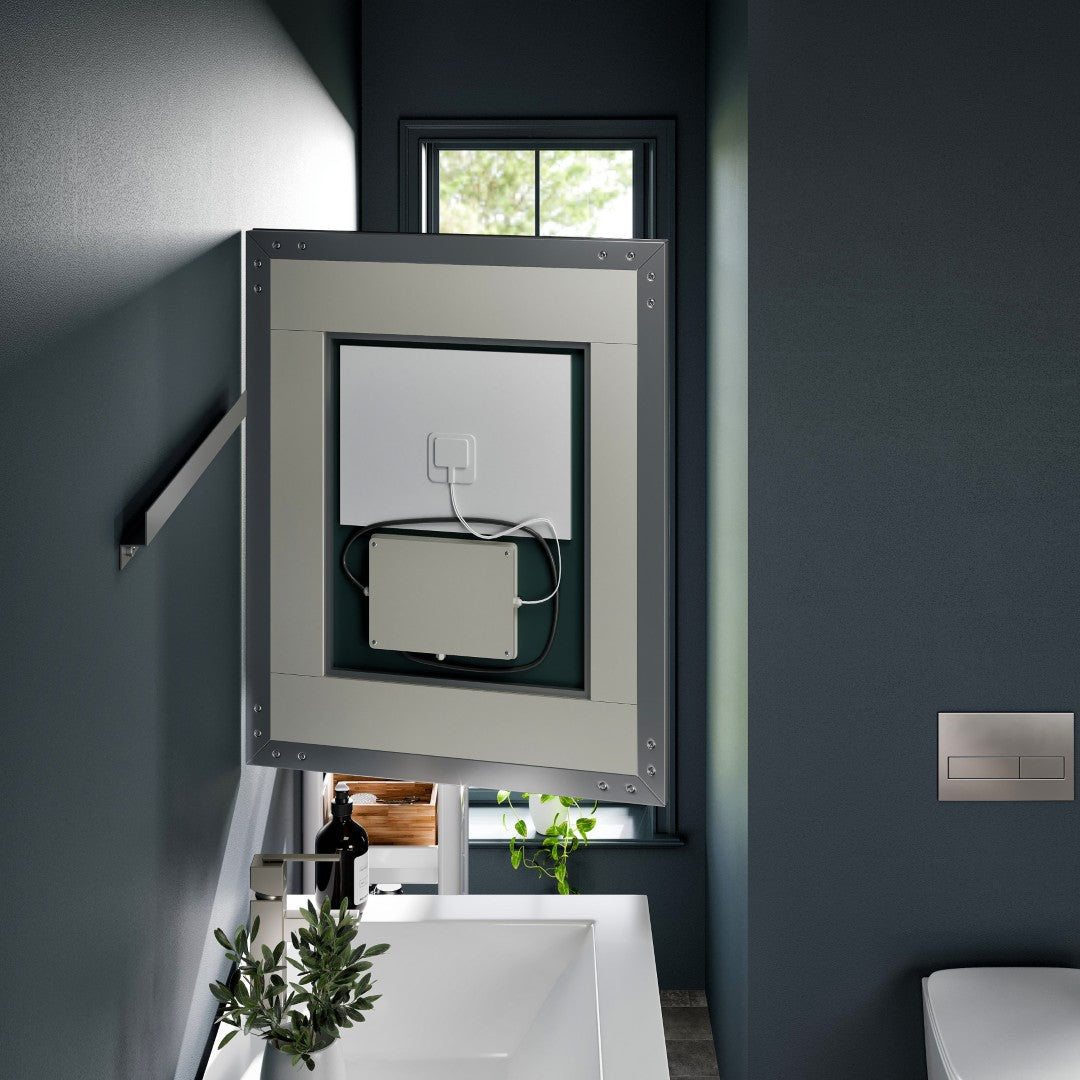 Eviva Illuminate 24" x 30" Rectangular Chrome Aluminum Framed Mirror