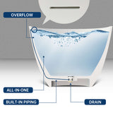 New England Home Goods 61" Freestanding Solid Surface Stone Resin Soaking Bathtub