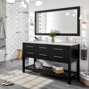 Eviva Aberdeen 72" x 30" Rectangular Espresso Wooden Framed Mirror
