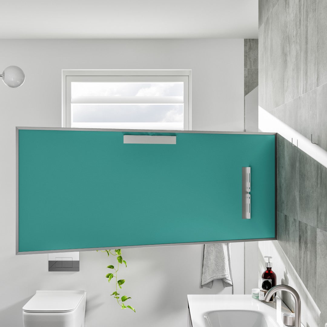 Eviva Sax 47" x 20" Rectangular Brushed Nickel Metal Framed Mirror