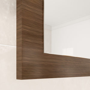 Eviva Reflection 42" x 32" Rectangular Gray Oak Wooden Framed Mirror