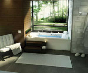 MAAX 105310-R-094-001 Release 6032 Acrylic Drop-in Right-Hand Drain Combined Hydromax & Aerofeel Bathtub in White