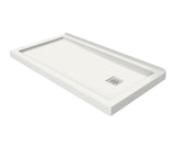 MAAX 420005-505-001-100 B3Square 6032 Acrylic Wall Mounted Shower Base in White with Left-Hand Drain