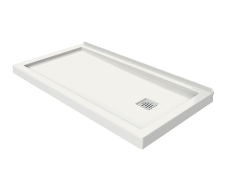 MAAX 420005-505-001-101 B3Square 6032 Acrylic Wall Mounted Shower Base in White with Right-Hand Drain