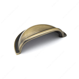 Richelieu BP30388AE Traditional Brass Cup Pull - 3038, Antique English