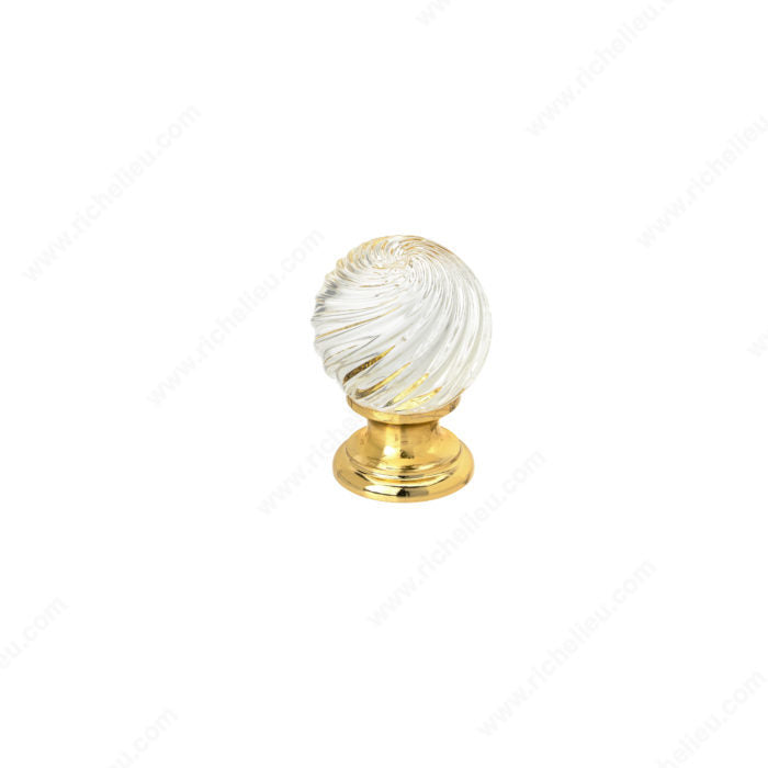 Richelieu 991213011 Traditional Crystal and Brass Knob - 9912