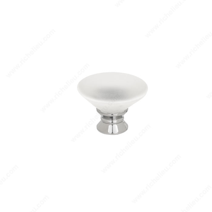 Richelieu 153013012 Modern Murano Glass Knob - 153, Brass / Frosted Clear