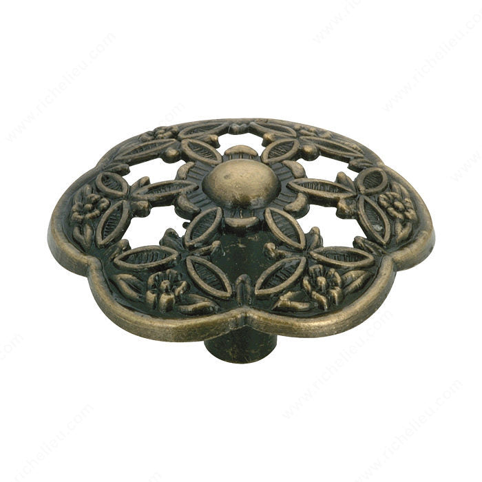 Richelieu BP37500AE Traditional Metal Knob - 3750, Antique English