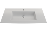 BOCCHI 1105-002-0126 Ravenna Wall-Mounted Sink Fireclay 40.5 in. 1-Hole with Overflow in Matte White