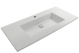 BOCCHI 1105-002-0126 Ravenna Wall-Mounted Sink Fireclay 40.5 in. 1-Hole with Overflow in Matte White