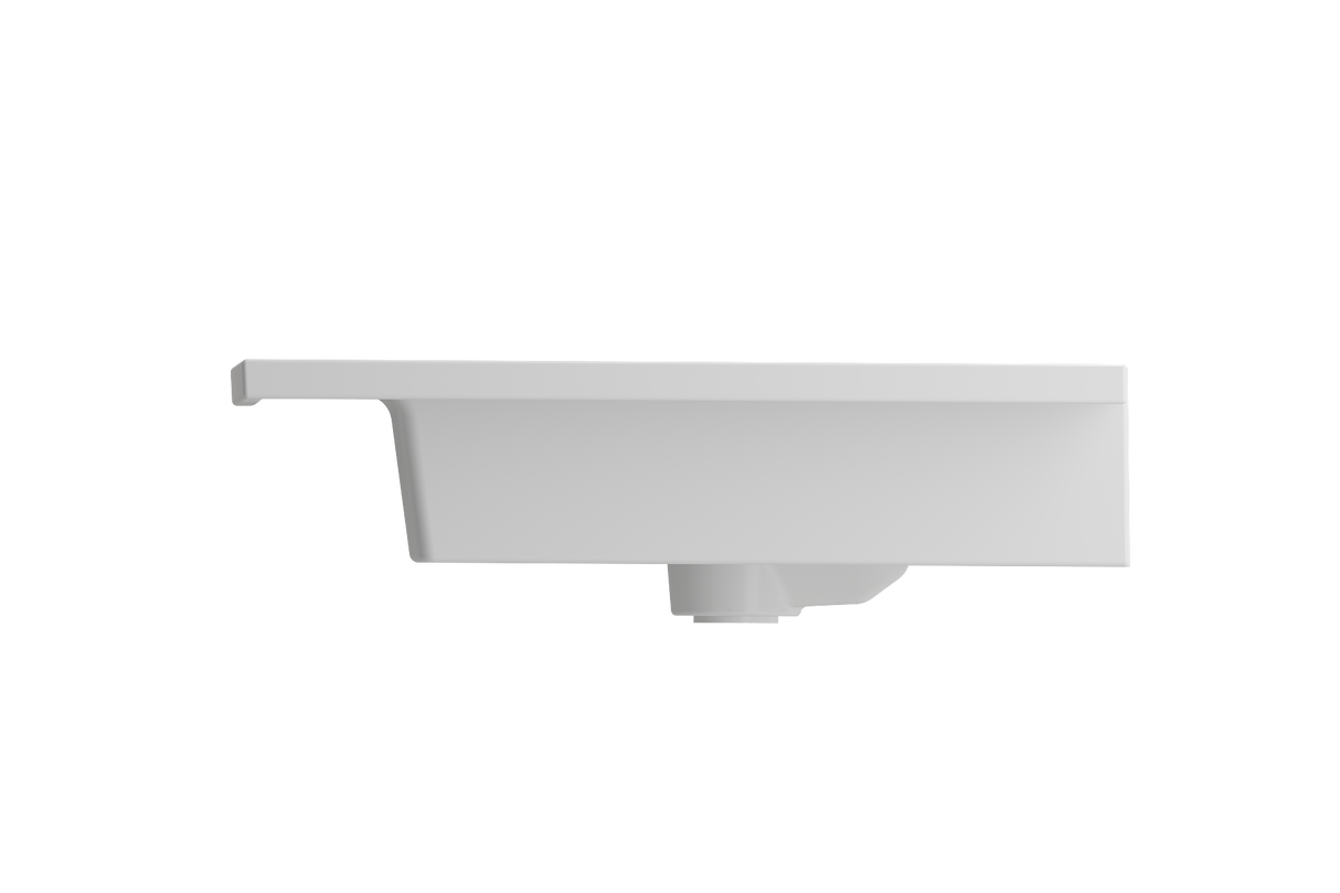 BOCCHI 1105-002-0126 Ravenna Wall-Mounted Sink Fireclay 40.5 in. 1-Hole with Overflow in Matte White