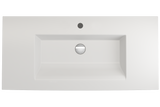 BOCCHI 1105-002-0126 Ravenna Wall-Mounted Sink Fireclay 40.5 in. 1-Hole with Overflow in Matte White