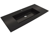 BOCCHI 1105-004-0126 Ravenna Wall-Mounted Sink Fireclay 40.5 in. 1-Hole with Overflow in Matte Black