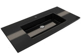 BOCCHI 1105-005-0126 Ravenna Wall-Mounted Sink Fireclay 40.5 in. 1-Hole with Overflow in Black